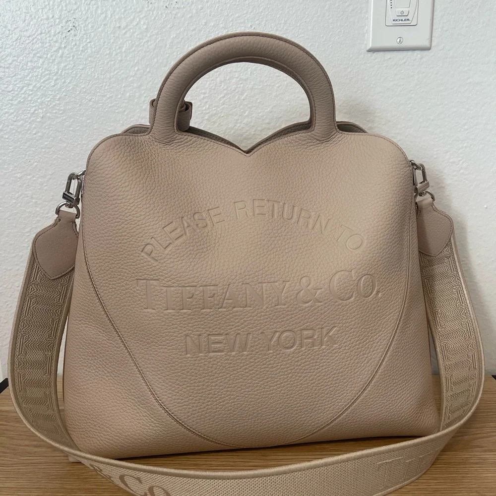 Tiffany & Co. Taupe Leather Shoulder Bag - Picture 1 of 8